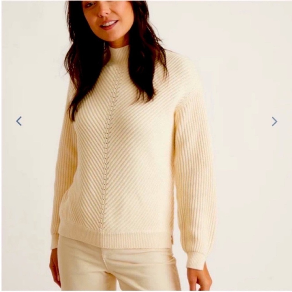 NWT Marine Layer Skylar Women’s Knit Ivory Mock Neck Sweater S